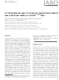 Cover page: CC Chemokine Receptor 2 is Protective Against Noise-Induced Hair Cell Death: Studies in CX3CR1+/GFP Mice