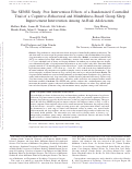 Cover page: The SENSE Study: Post Intervention Effects of a Randomized Controlled Trial of a Cognitive–Behavioral and Mindfulness-Based Group Sleep Improvement Intervention Among At-Risk Adolescents