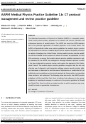 Cover page: AAPM Medical Physics Practice Guideline 1.b: CT protocol management and review practice guideline