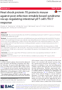 Cover page: Heat shock protein 70 protects mouse against post-infection irritable bowel syndrome via up-regulating intestinal γδ T cell's Th17 response.