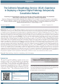 Cover page: The California Telepathology Service: UCLAs Experience in Deploying a Regional Digital Pathology Subspecialty Consultation Network.