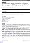 Cover page: Acceptability of the LetSync App Wireframes for an mHealth Intervention to Improve HIV Care Engagement and Treatment Among Black Partnered Sexual Minority Men: Findings from In-Depth Qualitative Interviews