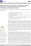 Cover page of Treatment Patterns and Outcomes in Patients with Advanced Biliary Tract Cancers Treated with Gemcitabine-Based Chemotherapy: A Retrospective Study.