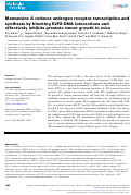 Cover page: Manzamine A reduces androgen receptor transcription and synthesis by blocking E2F8-DNA interactions and effectively inhibits prostate tumor growth in mice.