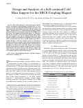 Cover page: Design and Analyisi of a Self-centered Cold Mass Support for the MICE Coupling Magnet
