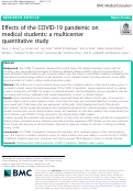 Cover page: Effects of the COVID-19 pandemic on medical students: a multicenter quantitative study