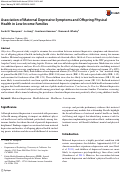 Cover page: Association of Maternal Depressive Symptoms and Offspring Physical Health in Low-Income Families