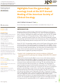 Cover page: Highlights from the Gynecologic Oncology Track at the 2017 Annual Meeting of the American Society of Clinical Oncology