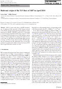 Cover page: Hadronic origin of the TeV flare of M87 in April 2010