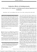 Cover page: Subjective effects of antidepressants