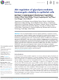 Cover page: Akt regulation of glycolysis mediates bioenergetic stability in epithelial cells