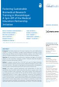 Cover page: Fostering Sustainable Biomedical Research Training in Mozambique: A Spin-Off of the Medical Education Partnership Initiative.