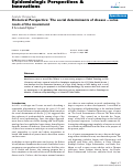 Cover page: Historical Perspective: The social determinants of disease – some roots of the movement