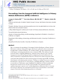 Cover page: Proceedings from the inaugural Artificial Intelligence in Primary Immune Deficiencies (AIPID) conference.