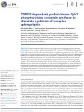 Cover page: TORC2-dependent protein kinase Ypk1 phosphorylates ceramide synthase to stimulate synthesis of complex sphingolipids