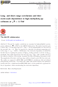 Cover page: Long- and short-range correlations and their event-scale dependence in high-multiplicity pp collisions at s = 13 TeV