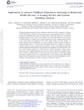 Cover page: Implications of adverse childhood experiences screening on behavioral health services: A scoping review and systems modeling analysis.