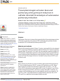 Cover page: Tissue plasminogen activator dose and pulmonary artery pressure reduction in catheter directed thrombolysis of submassive pulmonary embolism