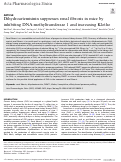 Cover page: Dihydroartemisinin suppresses renal fibrosis in mice by inhibiting DNA-methyltransferase 1 and increasing Klotho.