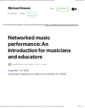 Cover page of Networked music performance: An introduction for musicians and educators