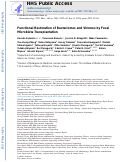 Cover page: Functional Restoration of Bacteriomes and Viromes by Fecal Microbiota Transplantation.