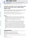 Cover page: Identification of Generalized Convulsive Status Epilepticus from Emergency Medical Service Records: A Validation Study of Diagnostic Coding