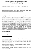 Cover page: Recent Trends in the Marketplace of High Performance Computing