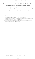 Cover page: High‐Frequency Fluctuations in Antarctic Bottom Water Transport Driven by Southern Ocean Winds