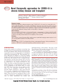 Cover page: Novel therapeutic approaches for COVID-19 in chronic kidney disease and transplant.