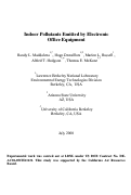 Cover page: Indoor Pollutants Emitted by Electronic Office Equipment