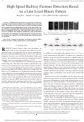 Cover page: High-Speed Railway Fastener Detection Based on a Line Local Binary Pattern