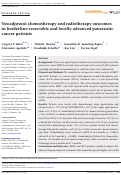 Cover page: Neoadjuvant chemotherapy and radiotherapy outcomes in borderline‐resectable and locally‐advanced pancreatic cancer patients