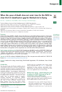 Cover page: When the cause of death does not exist: time for the WHO to close the ICD classification gap for Medical Aid in Dying.