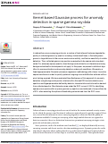 Cover page: Kernel-based Gaussian process for anomaly detection in sparse gamma-ray data.