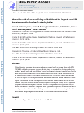 Cover page: Mental health of women living with HIV and its impact on child development in Andhra Pradesh, India.