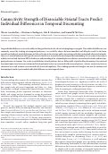 Cover page: Connectivity Strength of Dissociable Striatal Tracts Predict Individual Differences in Temporal Discounting