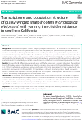 Cover page: Transcriptome and population structure of glassy-winged sharpshooters (Homalodisca vitripennis) with varying insecticide resistance in southern California