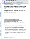 Cover page: Personality Predictors of Cognitive Dispersion: A Coordinated Analysis of Data From Seven International Studies of Older Adults