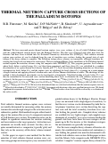 Cover page: Thermal Neutron Capture Cross Sections of the Palladium Isotopes