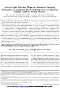 Cover page: Arterial Spin Labeling Magnetic Resonance Imaging Estimation of Antegrade and Collateral Flow in Unilateral Middle Cerebral Artery Stenosis