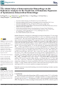 Cover page: The Added Value of Intraventricular Hemorrhage on the Radiomics Analysis for the Prediction of Hematoma Expansion of Spontaneous Intracerebral Hemorrhage