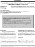 Cover page: Nebulized Tranexamic Acid for Pediatric Post-tonsillectomy Hemorrhage: A Report of Two Cases