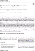 Cover page: School-Based Problem-Solving Teams: Educator-Reported Implementation Trends and Outcomes