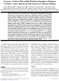 Cover page: Accuracy of stress myocardial perfusion imaging to diagnose coronary artery disease in end stage liver disease patients.