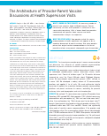 Cover page: The Architecture of Provider-Parent Vaccine Discussions at Health Supervision Visits