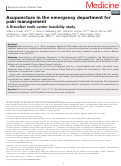 Cover page: Acupuncture in the emergency department for pain management: A BraveNet multi-center feasibility study.