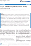 Cover page: Staged miRNA re-regulation patterns during reprogramming