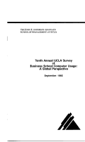 Cover page: Tenth Annual UCLA Survey of Business School Computer USage: A Global Perspective