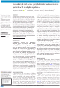 Cover page: Secondary B-cell acute lymphoblastic leukaemia in a patient with multiple myeloma.