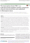 Cover page: The transcription factor PDR-1 is a multi-functional regulator and key component of pectin deconstruction and catabolism in Neurospora crassa